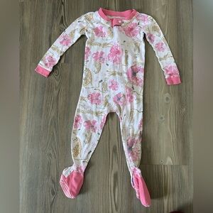 Burt's Bees Baby Pink Floral and Leopard Onesie